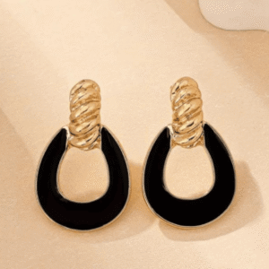 Black Swan Ear Rings Golden and Black - Jewellery